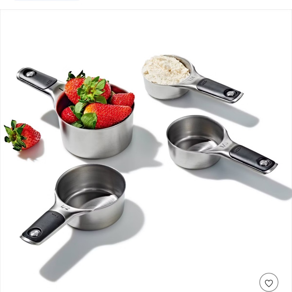 OXO 4pc Stainless Steel Magnetic Measuring Cups Set Black - Picture 3 of 5
